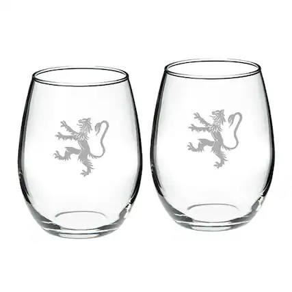 Front. Jardine - Phillips Exeter Academy Big Red 21oz. 2-Piece Stemless Wine Glass Set - Multicolor.