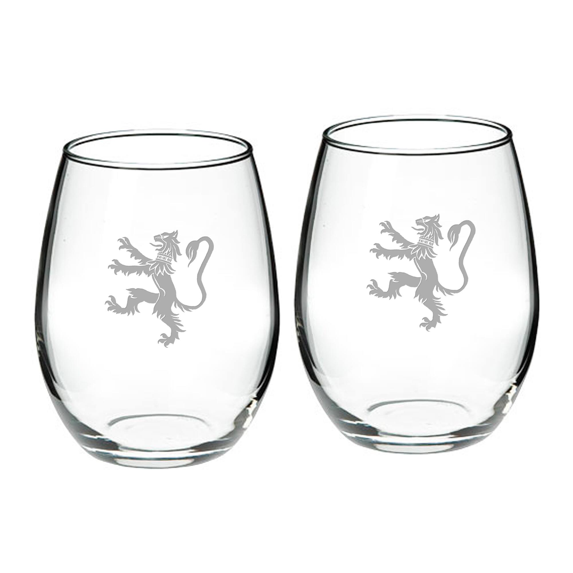 Front. Jardine - Phillips Exeter Academy Big Red 21oz. 2-Piece Stemless Wine Glass Set - Multicolor.
