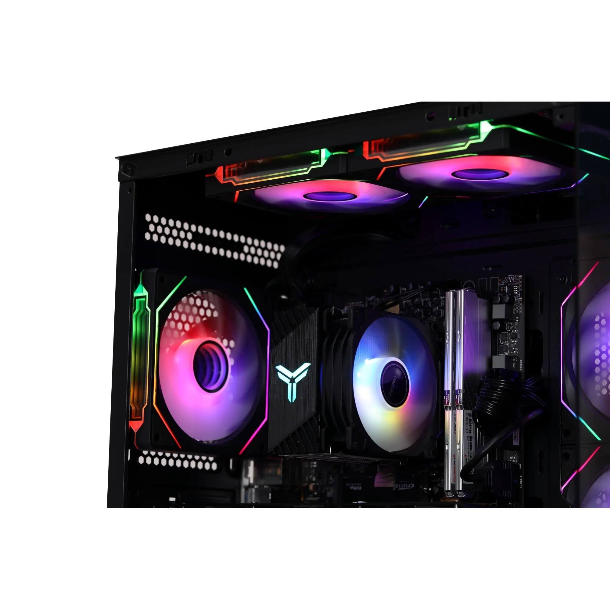 Left. MXZ - MXZ Gaming PC Computer AMD Ryzen 5 9600X,GeForce RTX 4070,16GB DDR5 6000,NVME 1T SSD,6RGB Fans,WIFI & Win 11 Pro Ready - Black.