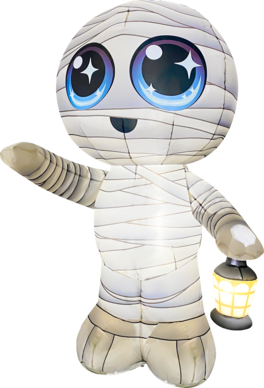 GOOSH Inflatables - GOOSH 5.2FT Inflatable Cute Mummy with Lantern – Light-Up Halloween Yard Decoration - White