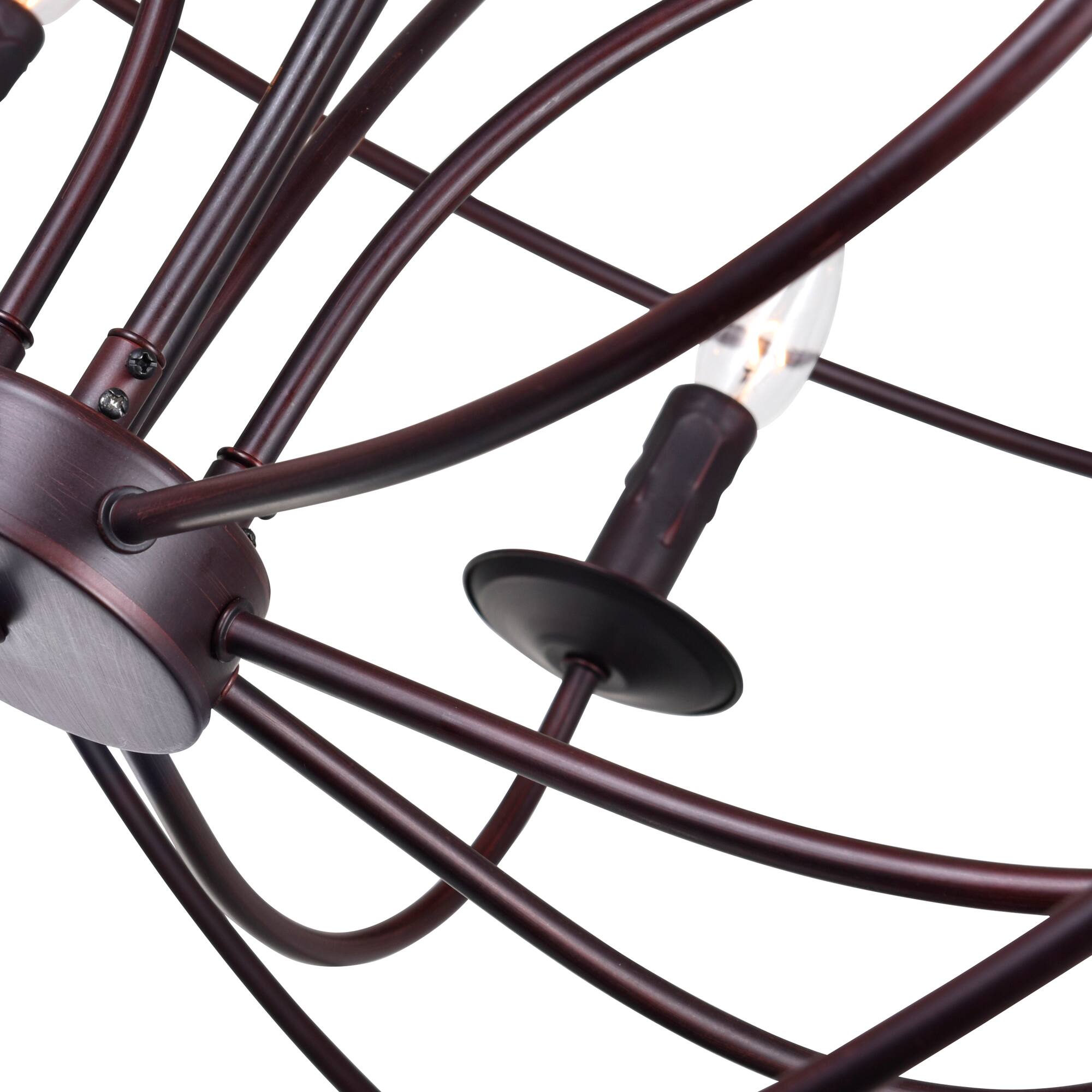 Back. CWI Lighting - Arza 8 Light Up Chandelier With Brown Finish - Brown.