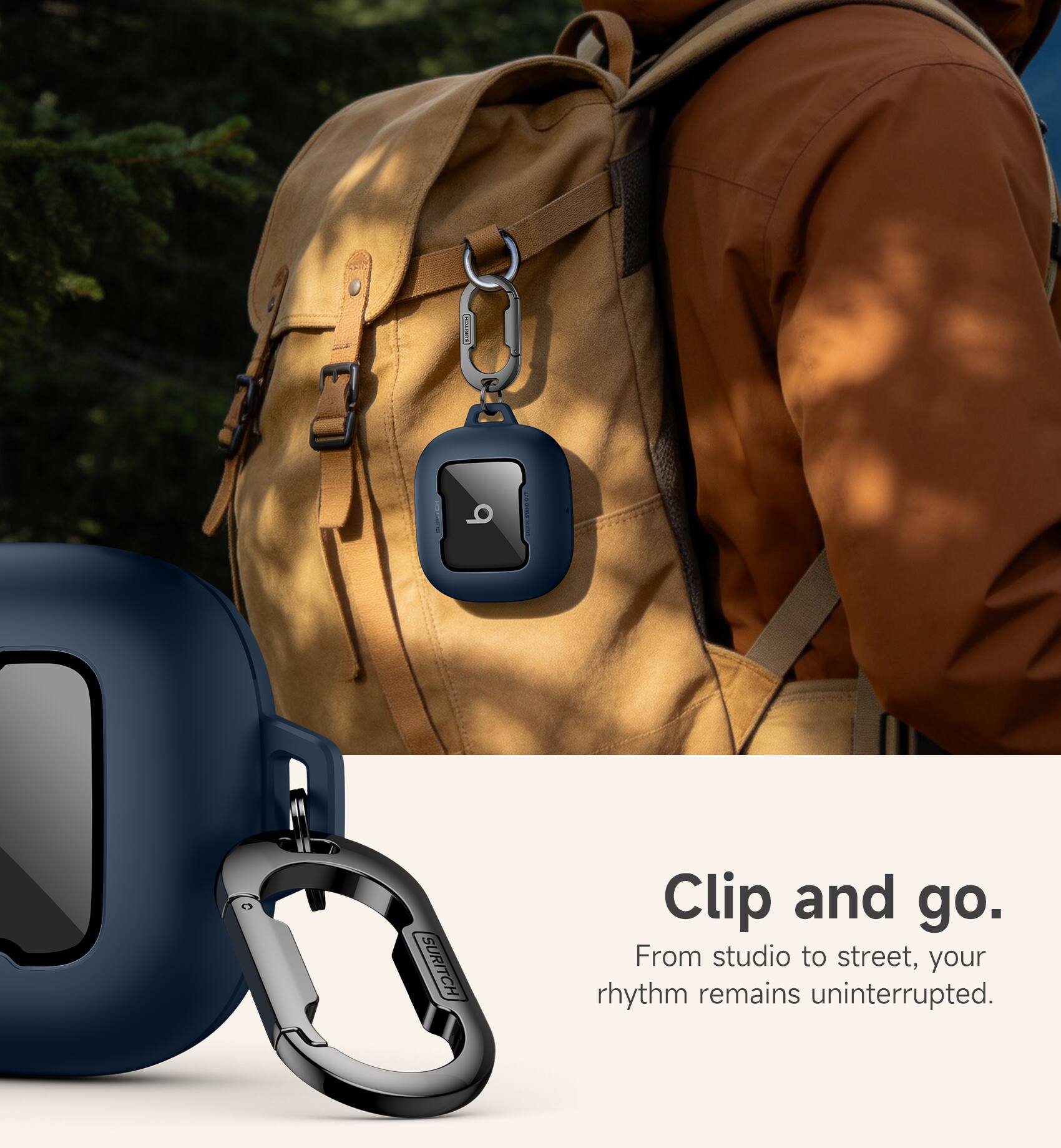Clip and go.  
From studio to street, your rhythm remains uninterrupted.