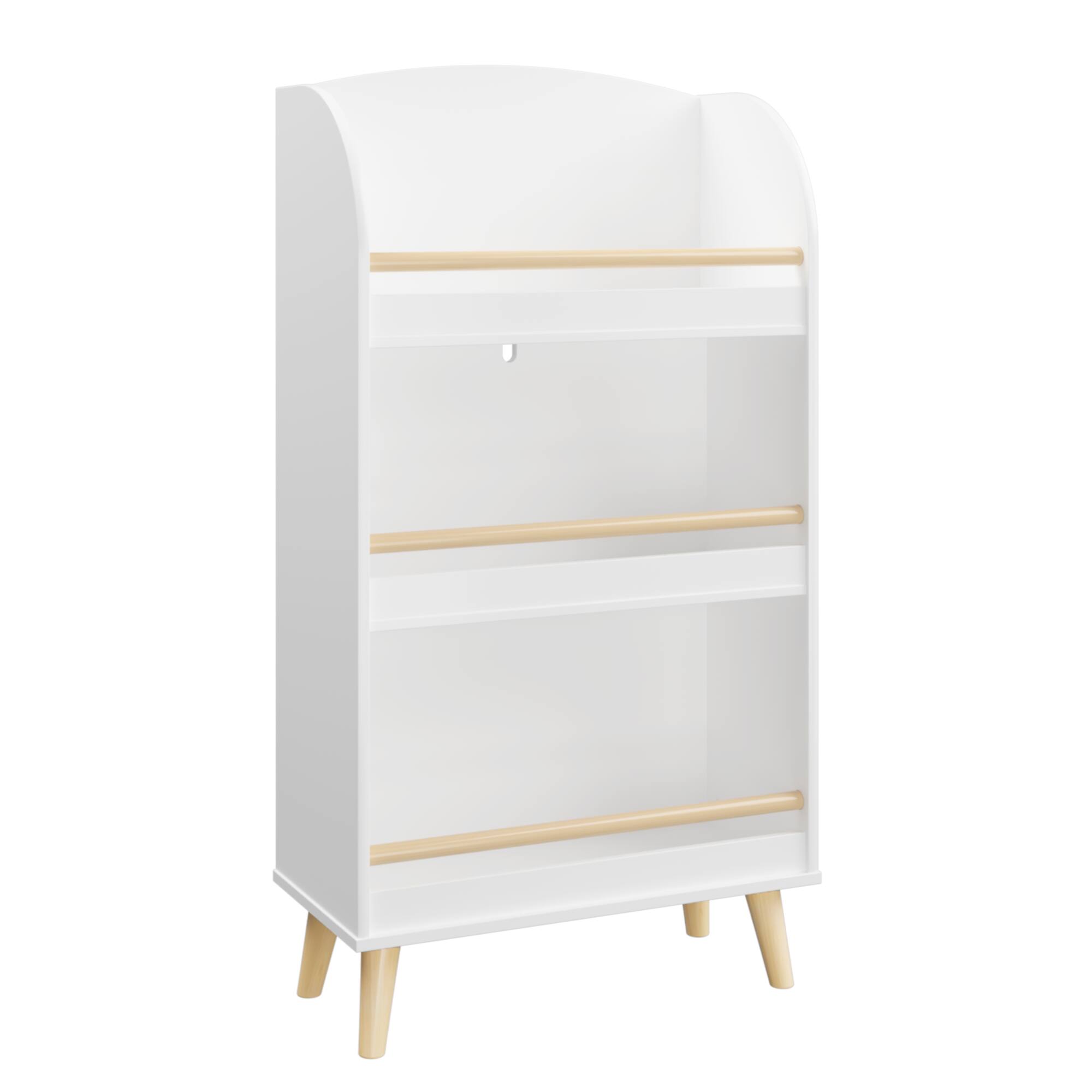 Alt View 9. Tiramisubest - Kids Bookshelf, 3-Tier Bookcase, Book Organizer, Toy Storage Cabinet Organizer, White - White.