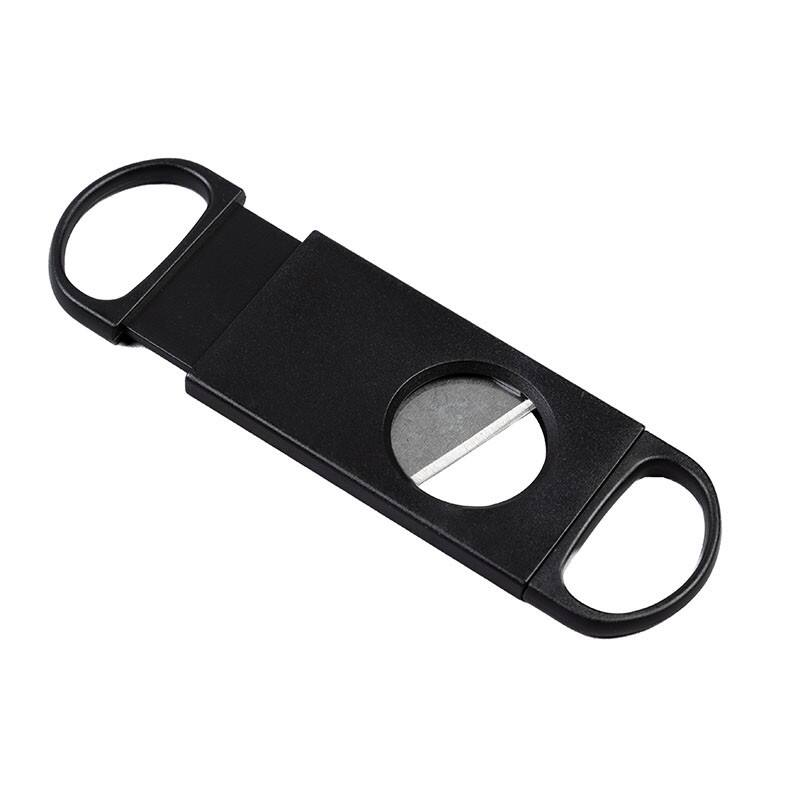 Angle. Prestige - Single Blade Guillotine Cigar Cutter - Black Finish.