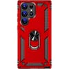Front. SaharaCase - Military Kickstand Series with Belt Clip Case for Samsung Galaxy S23 Ultra - Red.