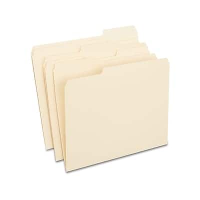 Staples - 100% Recycled File Folders, 1/3-Cut Tab, Letter Size, 100/Box (ST246850/246850) - Manila