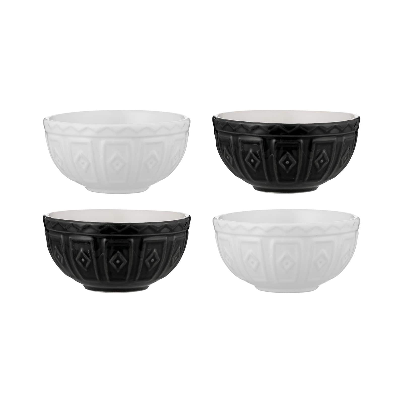 Mason Cash - Color Mix Mini Prep Bowls, Black and Cream, Set of 4 - Multicolored