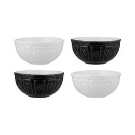 Mason Cash - Color Mix Mini Prep Bowls, Black and Cream, Set of 4 - Multicolored