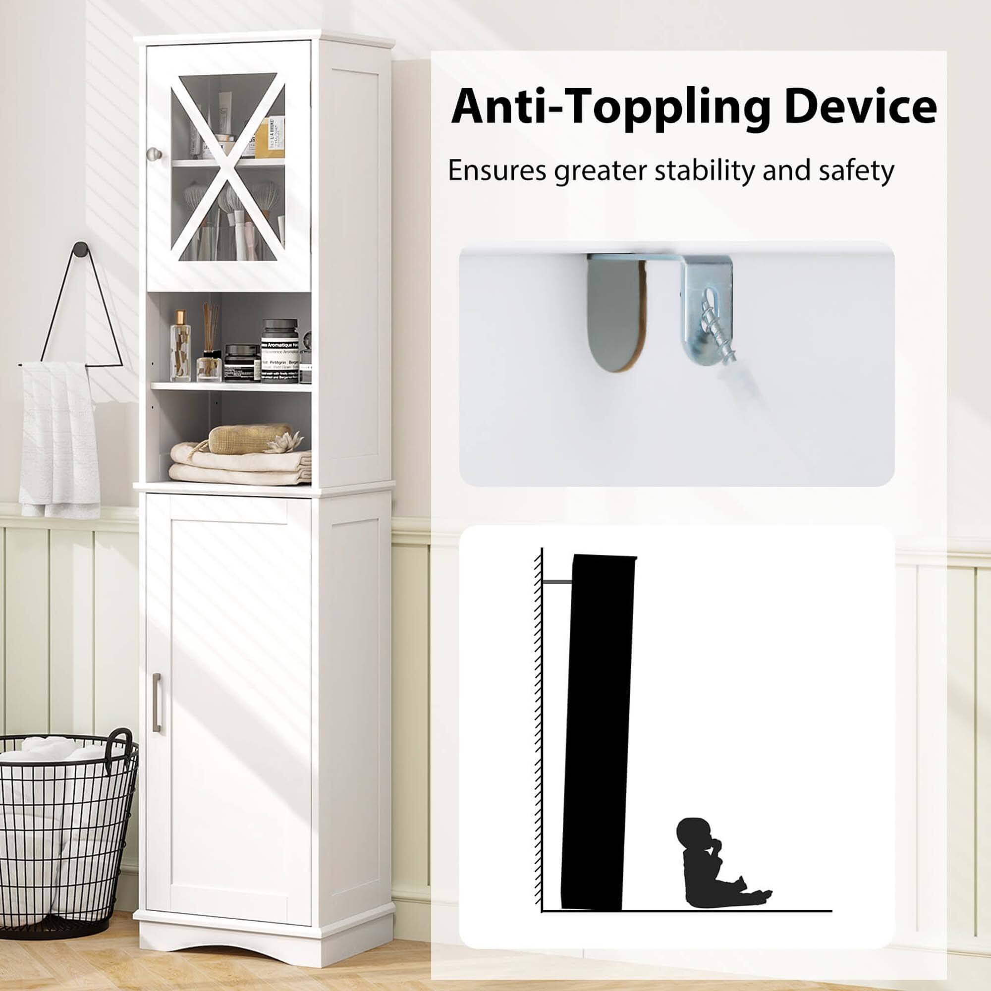 Anti-Toppling Device Ensures greater stability and safety.