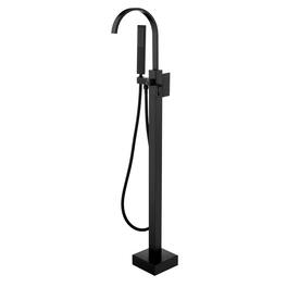 Boyel Living - Freestanding Bathtub Faucet Solid Brass 360° Swivel Handheld Spray 60-Inch Hose cUPC - Matte Black