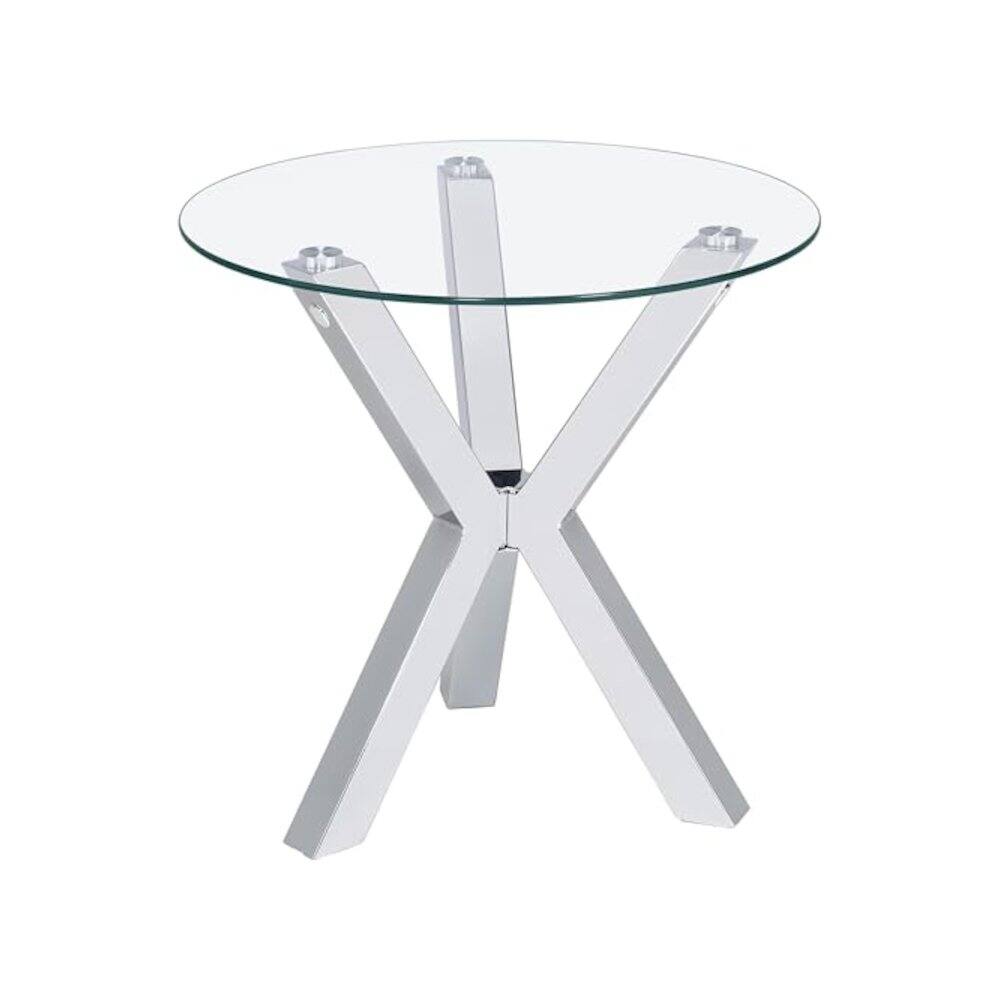 Back. Coaster Co. of America - Kenzie 2-piece Round Coffee and End Table Set Chrome - Chrome.