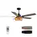Front. Siljoy - 52-in Boho Black Rattan Ceiling Fan with Light and Remote Control Include(Bulb not include) - Black.