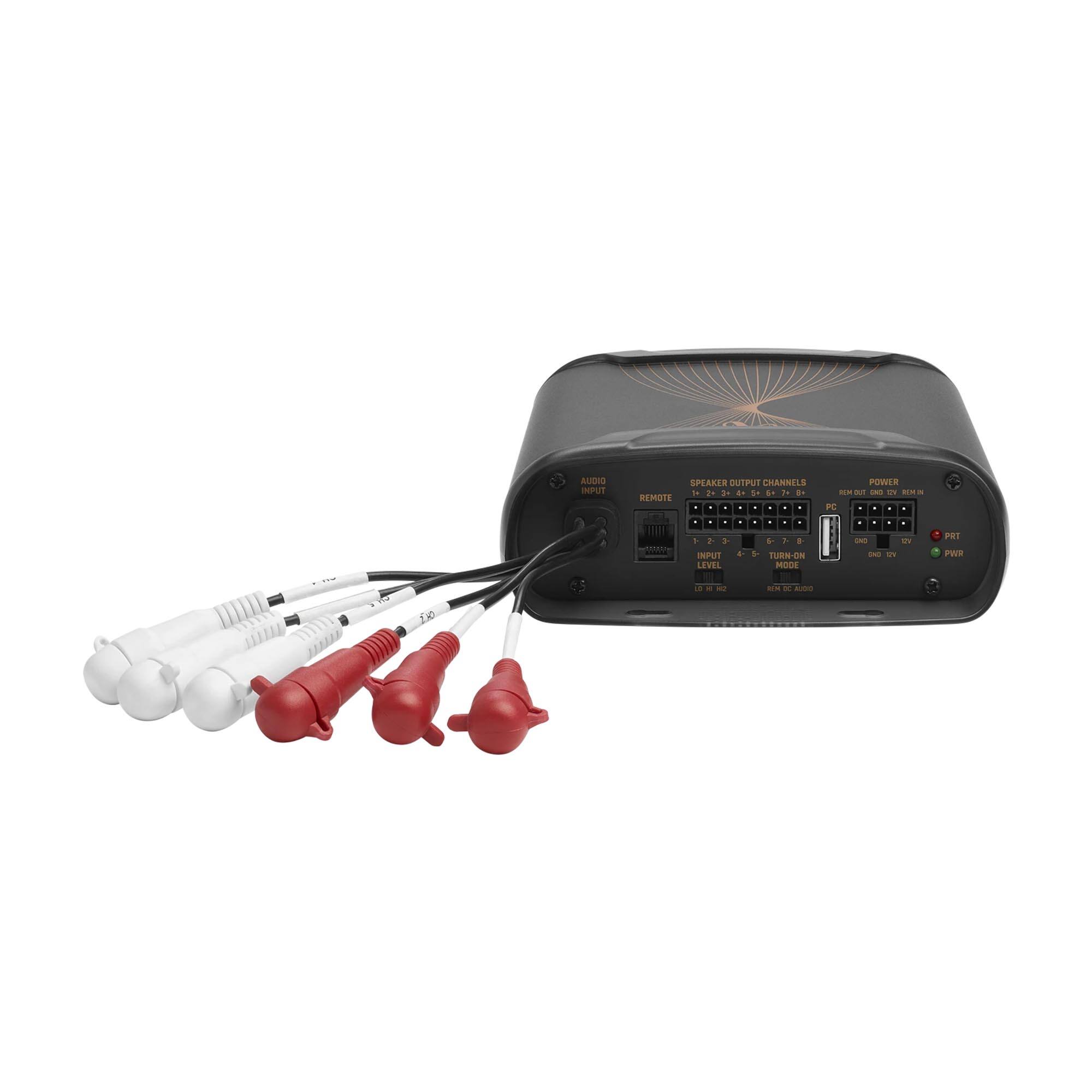 DIGITAL INPUT SPEAKER OUTPUT CHANNELS  
- AUDIO  
- REMOTE  
- PC OUT  
- POWER  
- INPUT  
- LEVEL  
- TURN-ON MODE  
- SNO TV  
- PWR  
- PRT