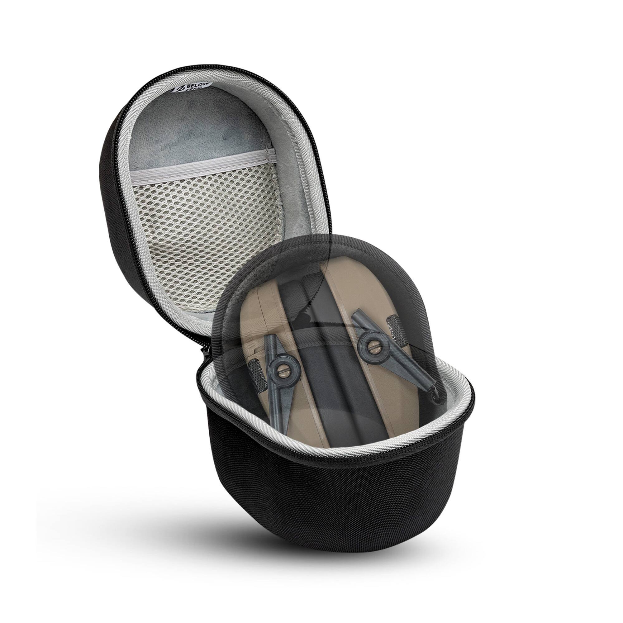 Angle. Walkers - Walkers Razor Slim Electronic Bluetooth Quad Black Muff with Case Bundle - Black.