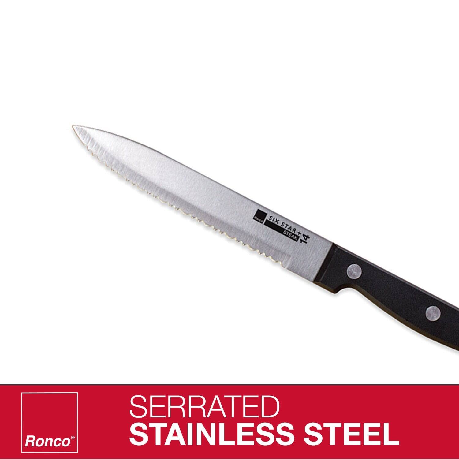 SIX STAR+ STEAK + SERRATED + Ronco STAINLESS STEEL