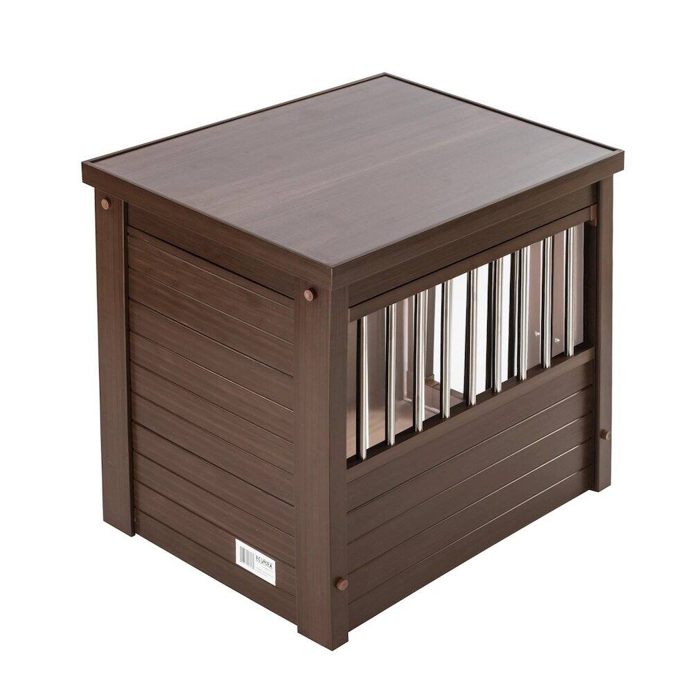 Back. New Age Pet - ECOFLEX Dog Crate End Table - Russet Small.