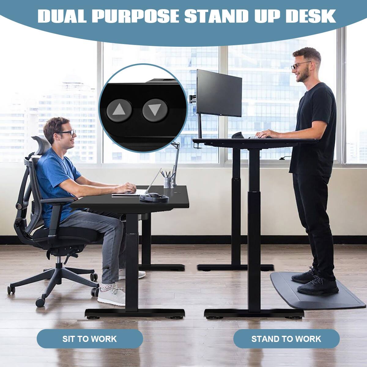 DUAL PURPOSE STAND UP DESK

SIT TO WORK

STAND TO WORK