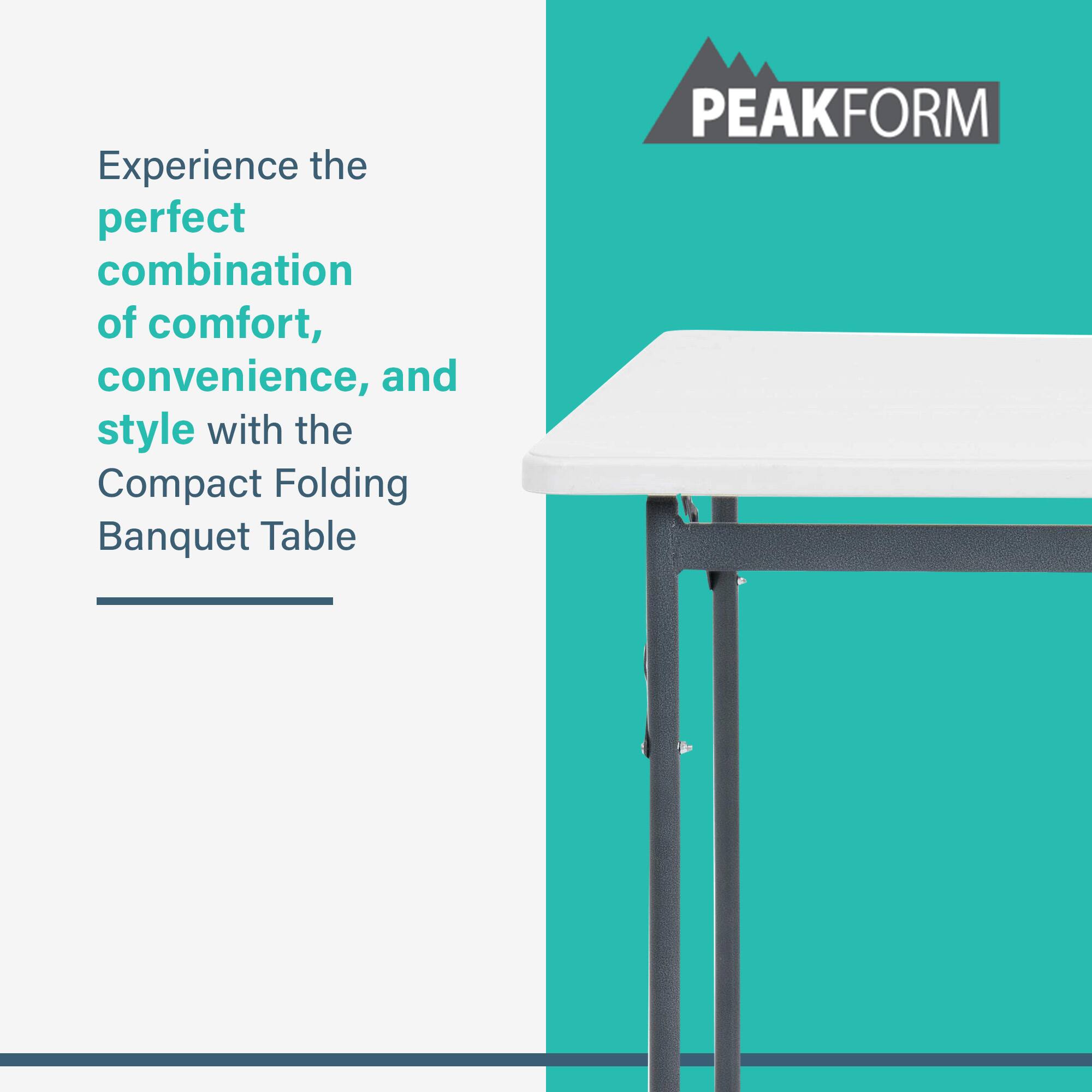 Experience the perfect combination of comfort, convenience, and style with the Compact Folding Banquet Table.