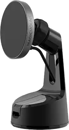 Scosche - MagicMount Charge Pro Qi2 Fast Wireless Charging MagSafe Car Mount Charger, 15W Magnetic Cell Phone Holder - bLACK