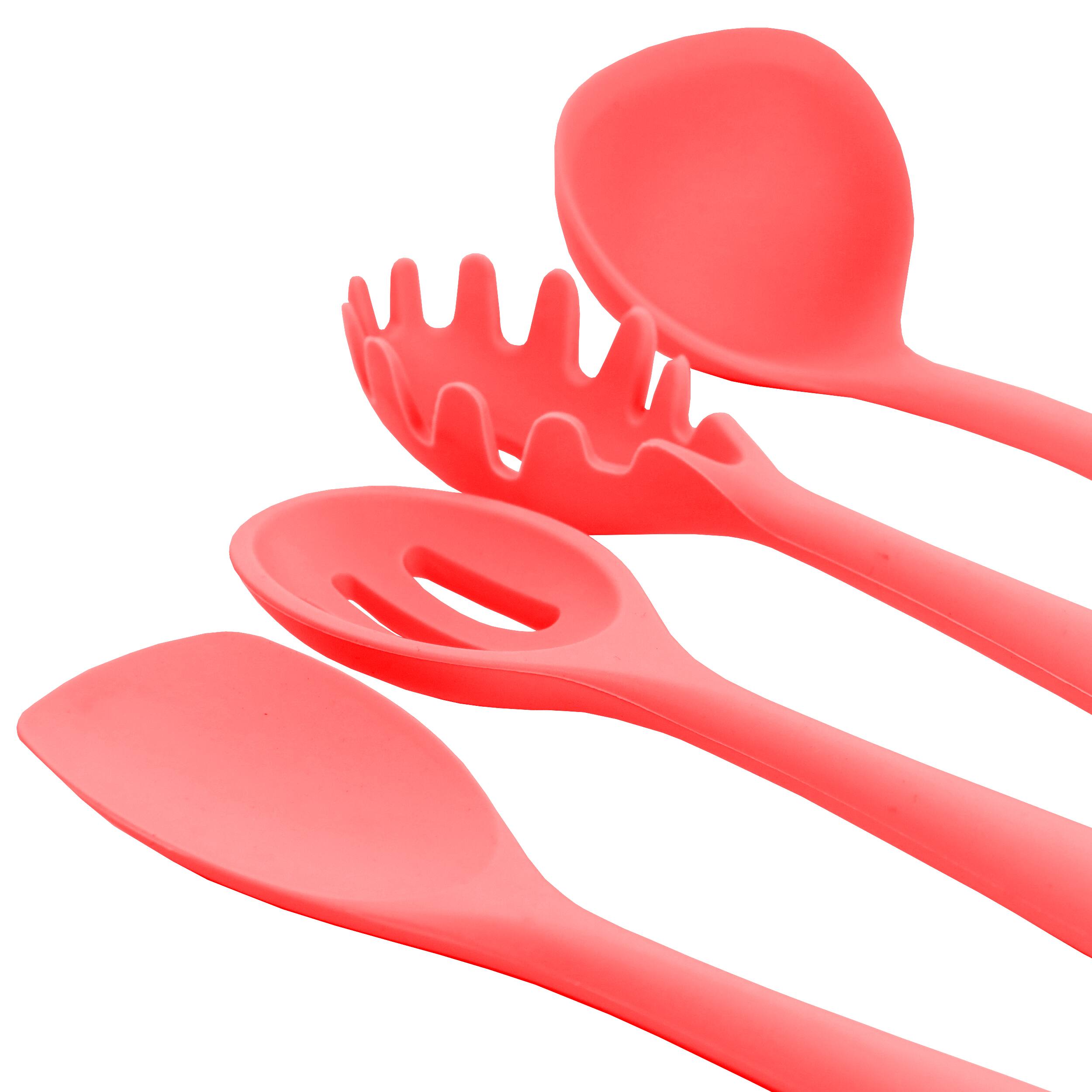 Alt View 4. MegaChef - MegaChef Red Silicone Cooking Utensils, Set of 12 - Red.