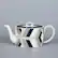 Left. Jiallo - The Elegance in Porcelain Tea Service Collection - 600 cc tea pot - Multi color.