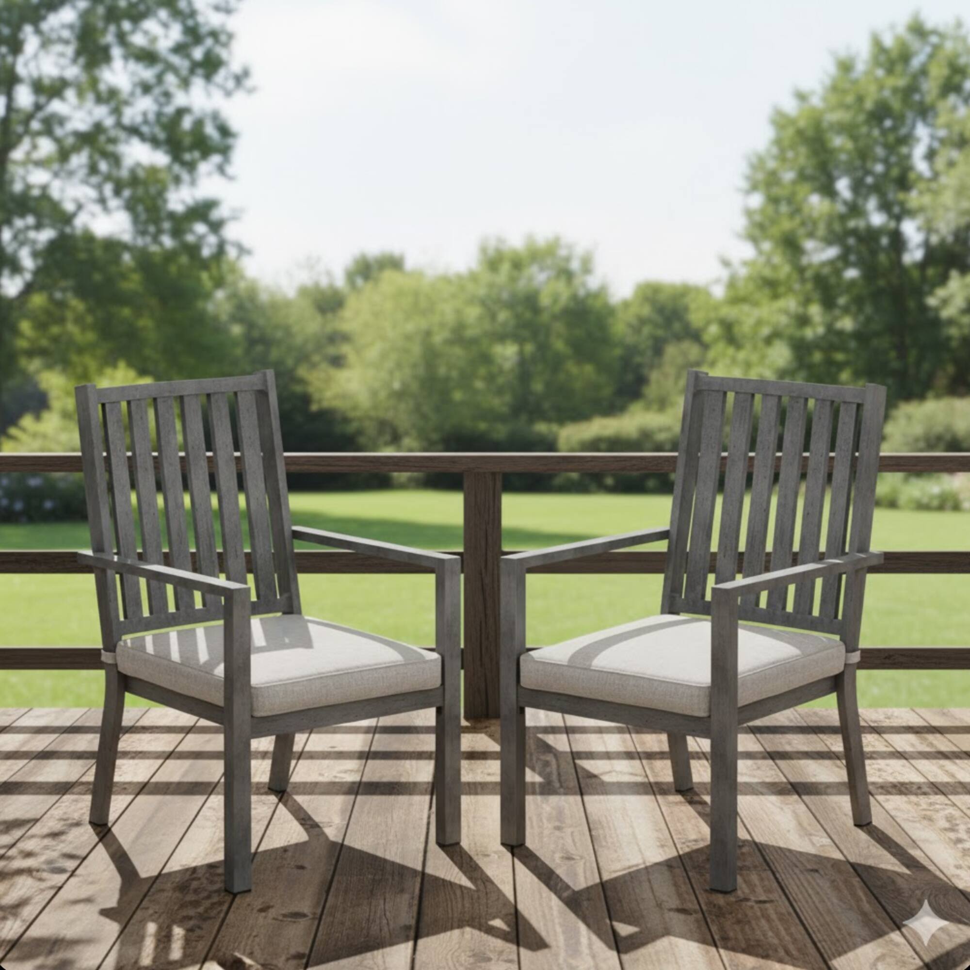 Left. Mondawe - Set of 4 23" Aluminum Patio Dining Chairs with Cushions - Gray.