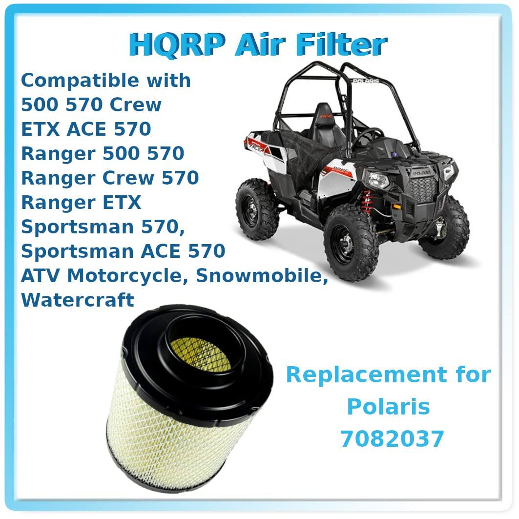 HQRP Air Filter

Compatible with:
- 500 570 Crew
- ETX ACE 570
- Ranger 500 570
- Ranger Crew 570
- Ranger ETX
- Sportsman 570
- Sportsman ACE 570
- ATV Motorcycle, Snowmobile, Watercraft

Replacement for Polaris 7082037
