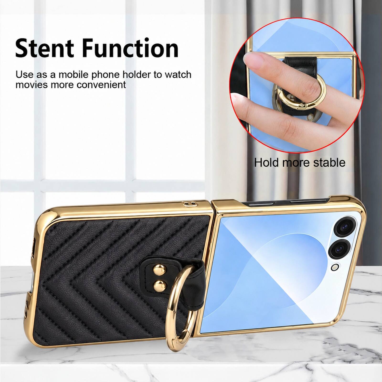Stent Function  
Use as a mobile phone holder to watch movies more convenient  
Hold more stable