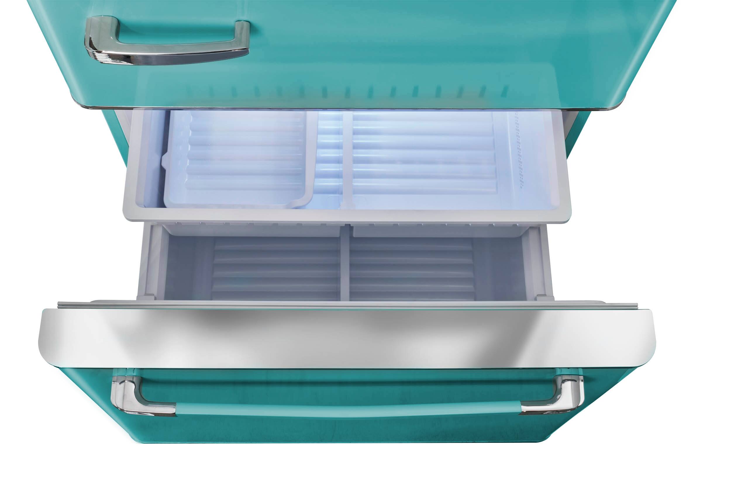 Alt View 20. Unique Appliances - Classic Retro 30 in 17.7 cu. ft. Frost Free Retro Bottom Freezer Refrigerator - Ocean Mist Turquoise.