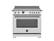 Front. Bertazzoni - 36" Heritage Series range - Electric self clean oven - 5 induction zones - Stainless Steel.