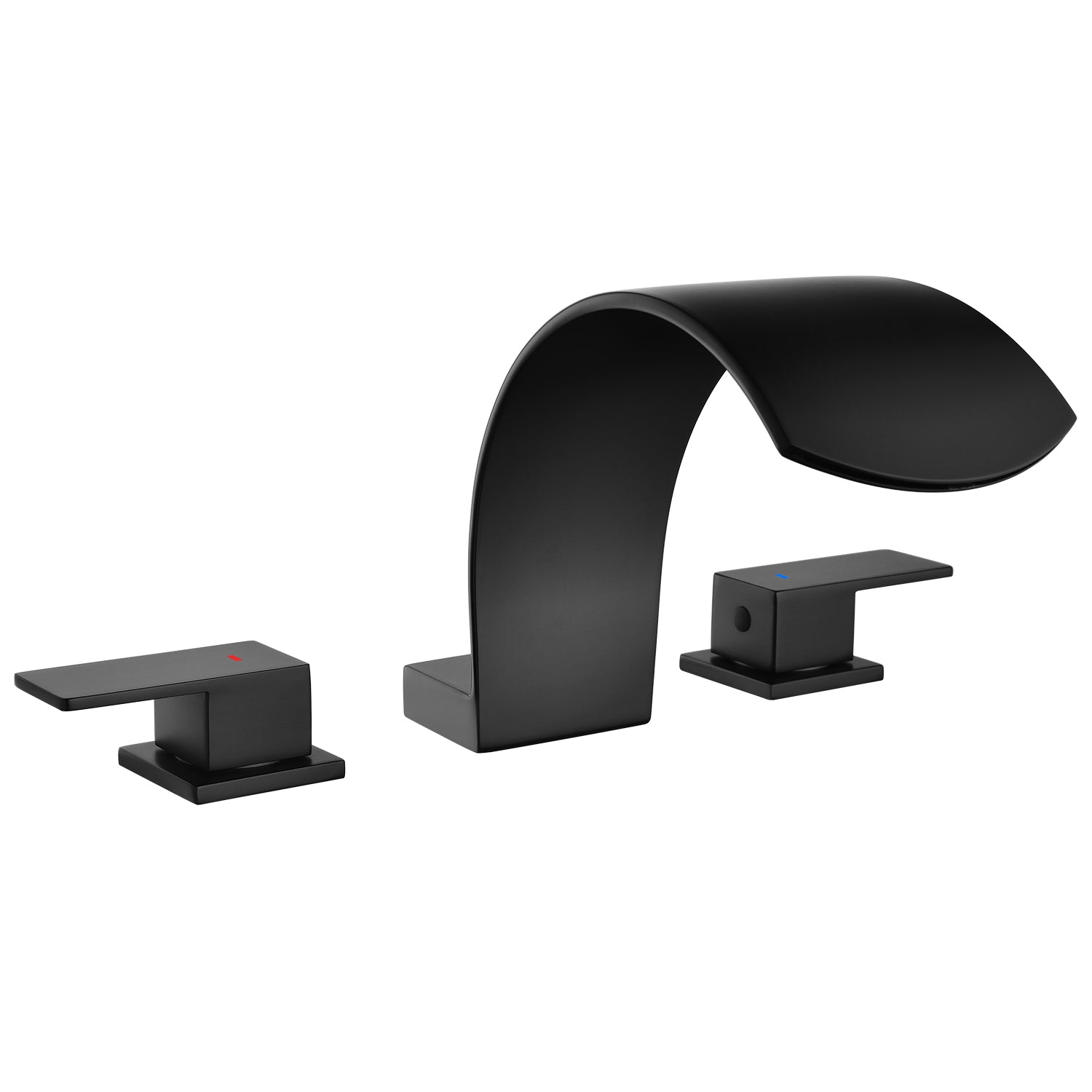 Front. Boyel Living - Black Faucet SUS304 Waterfall Spout cUPC Quick Connect Dual Handle - Matte Black.