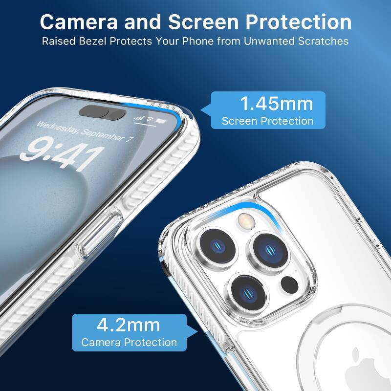 Camera and Screen Protection, Raised Bezel Protects Your Phone from Unwanted Scratches, 1.45mm Screen Protection, 4.2mm Camera Protection