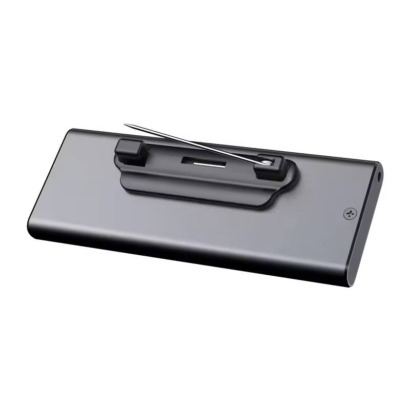 Front. Cluzine - Portable One-Click Voice Recorder, Badge Chest Card Recorder with Large Capacity Battery Long Standby Lossless Audio - Black.