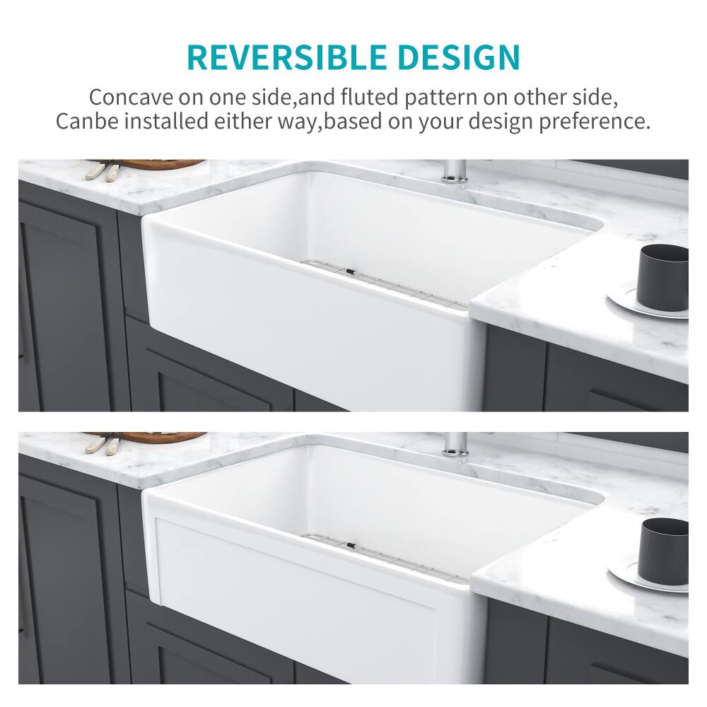 REVERSIBLE DESIGN  
Concave on one side, and fluted pattern on the other side,  
Can be installed either way, based on your design preference.