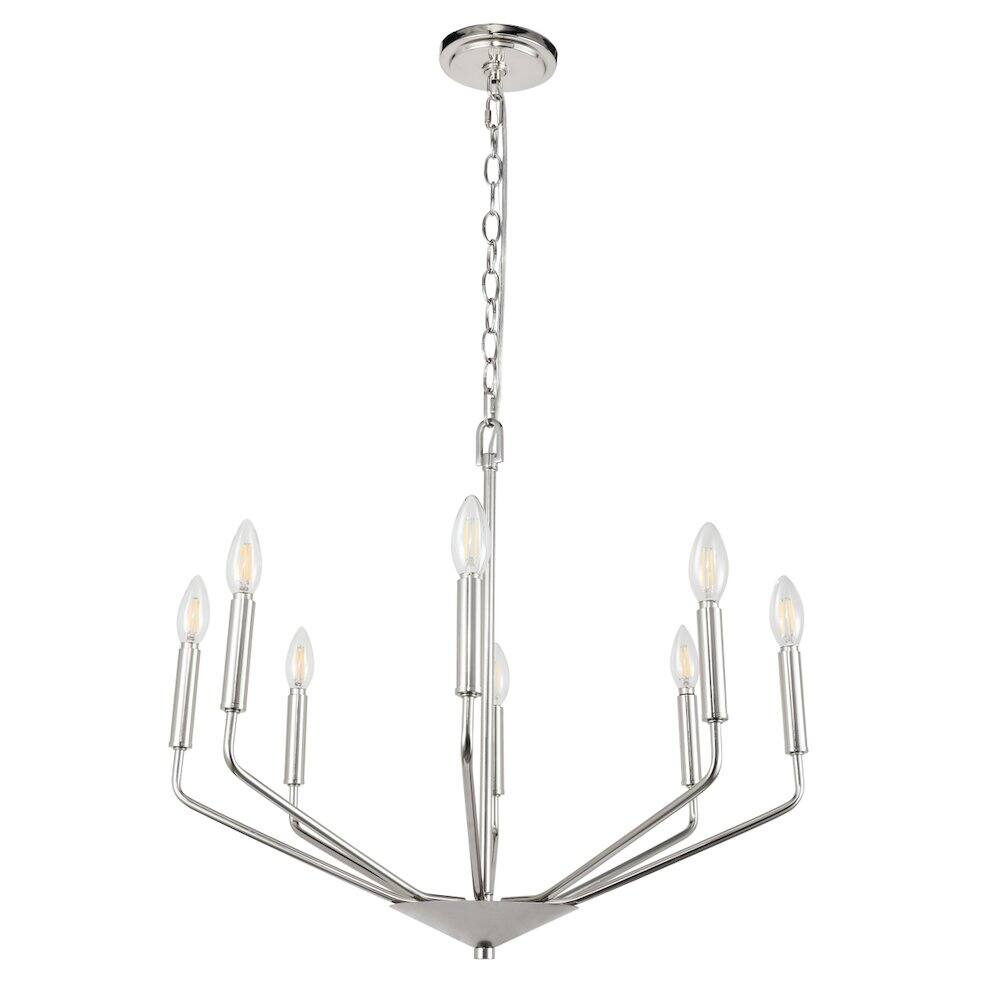 Alt View 3. Living District - Enzo 8 Light Chrome Pendant - Chrome.