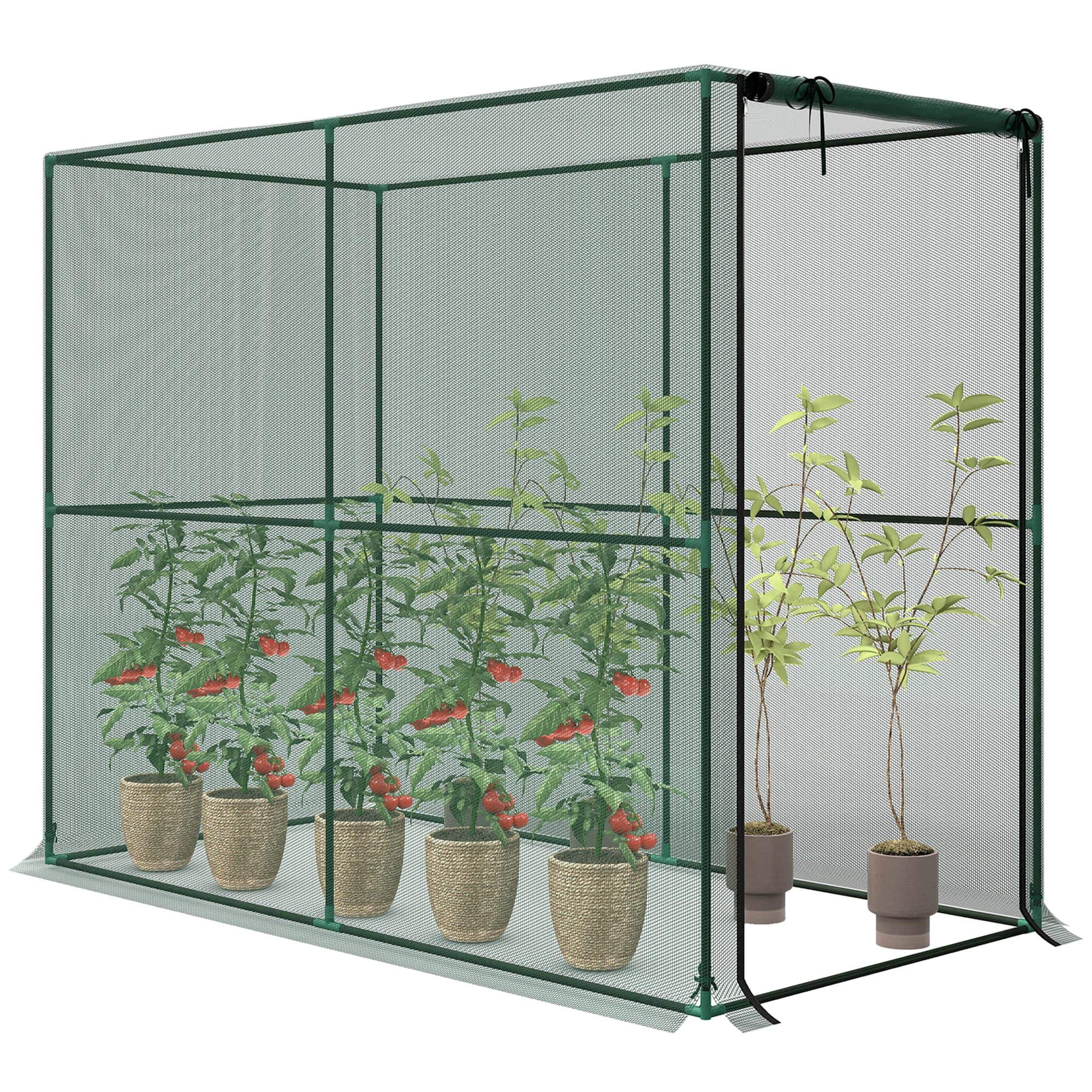 Outsunny - Cage, Plant Protection Tent with Zippered Door - Green