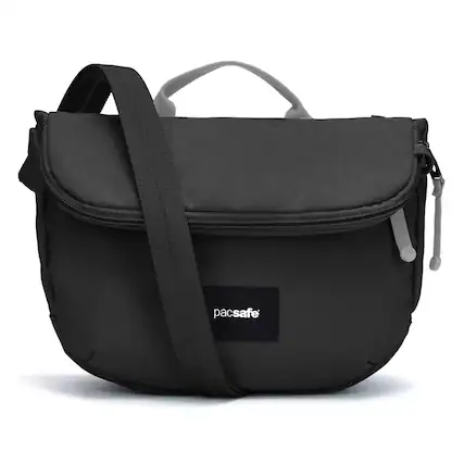 Front. Pacsafe - GO Saddle Crossbody - Jet Black.