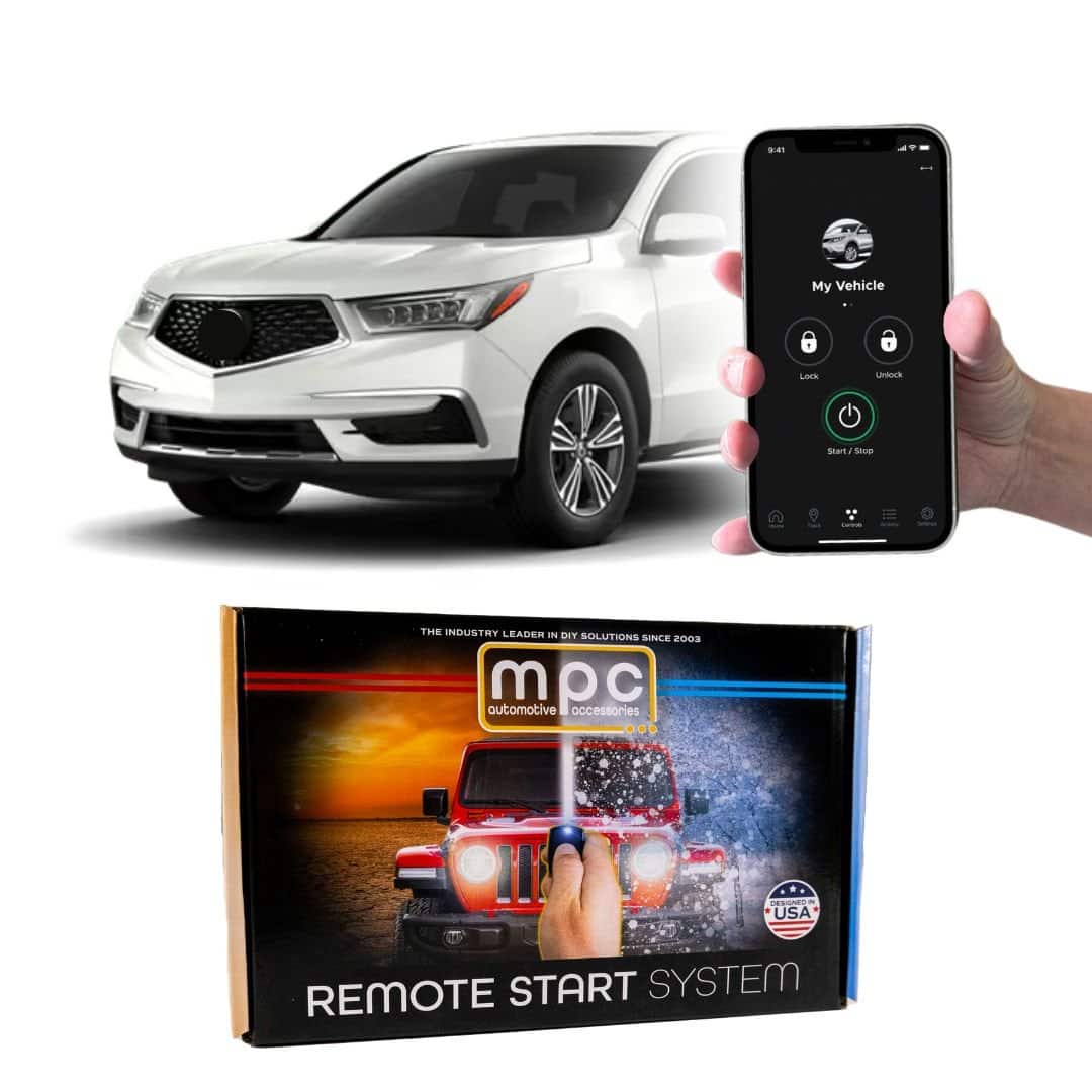 MPC - Remote Start Kit for Acura MDX 2014-2020 Push-to-Start (Smartphone Control, Plug-in T-Harness) - Black
