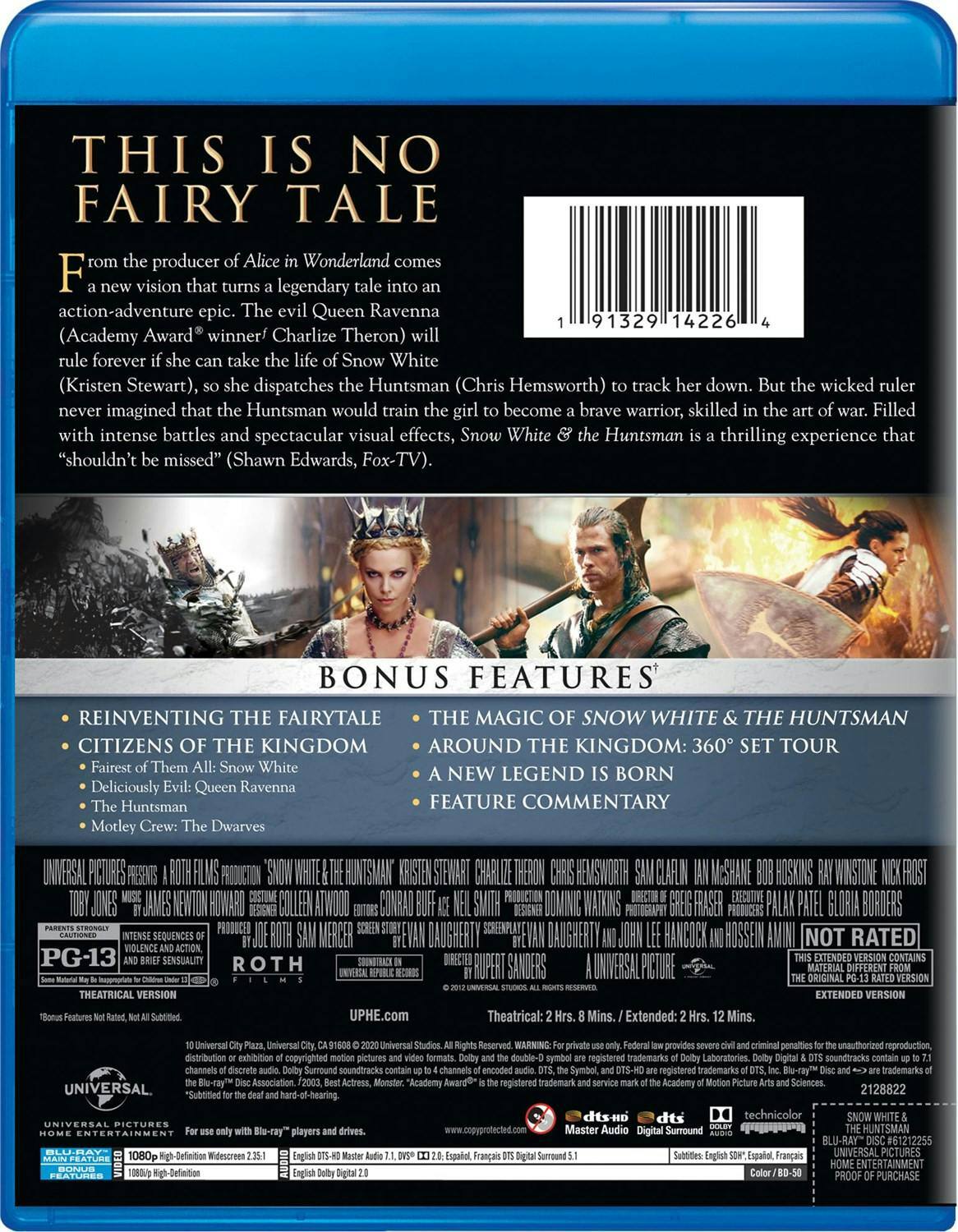 Back. Snow White and the Huntsman (Extended Edition) [Blu-ray].