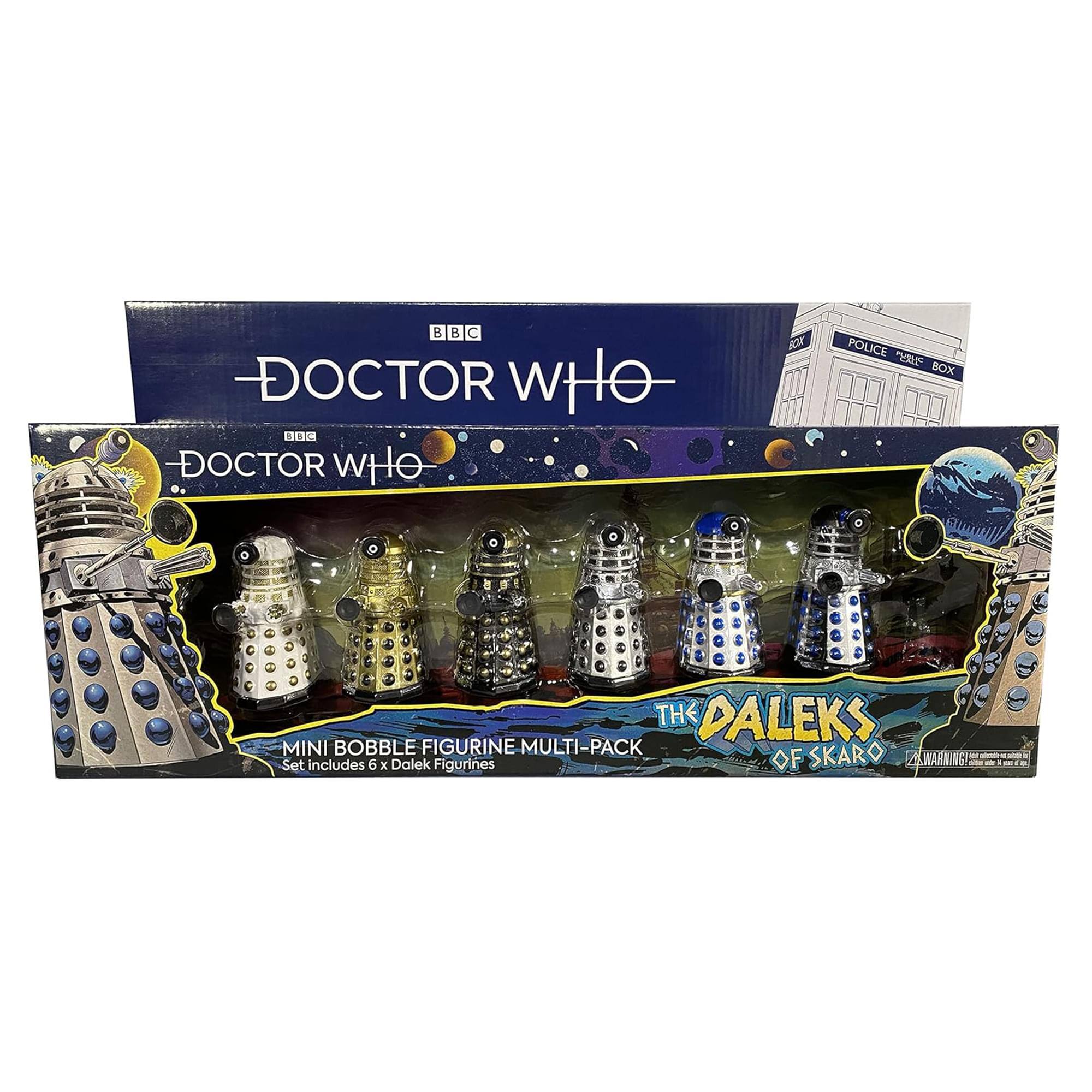 BBC DOCTOR WHO 1016 DOCTOR WHO BIX POLICE BOX TH DALEKS MINI BOBBLE FIGURINE MULTI-PACK SKARO Set includes 6 x Dalek Figurines