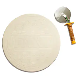 Surreal Entertainment - Teenage Mutant Ninja Turtles Pizza Cutter and Baking Stone Set - Silver