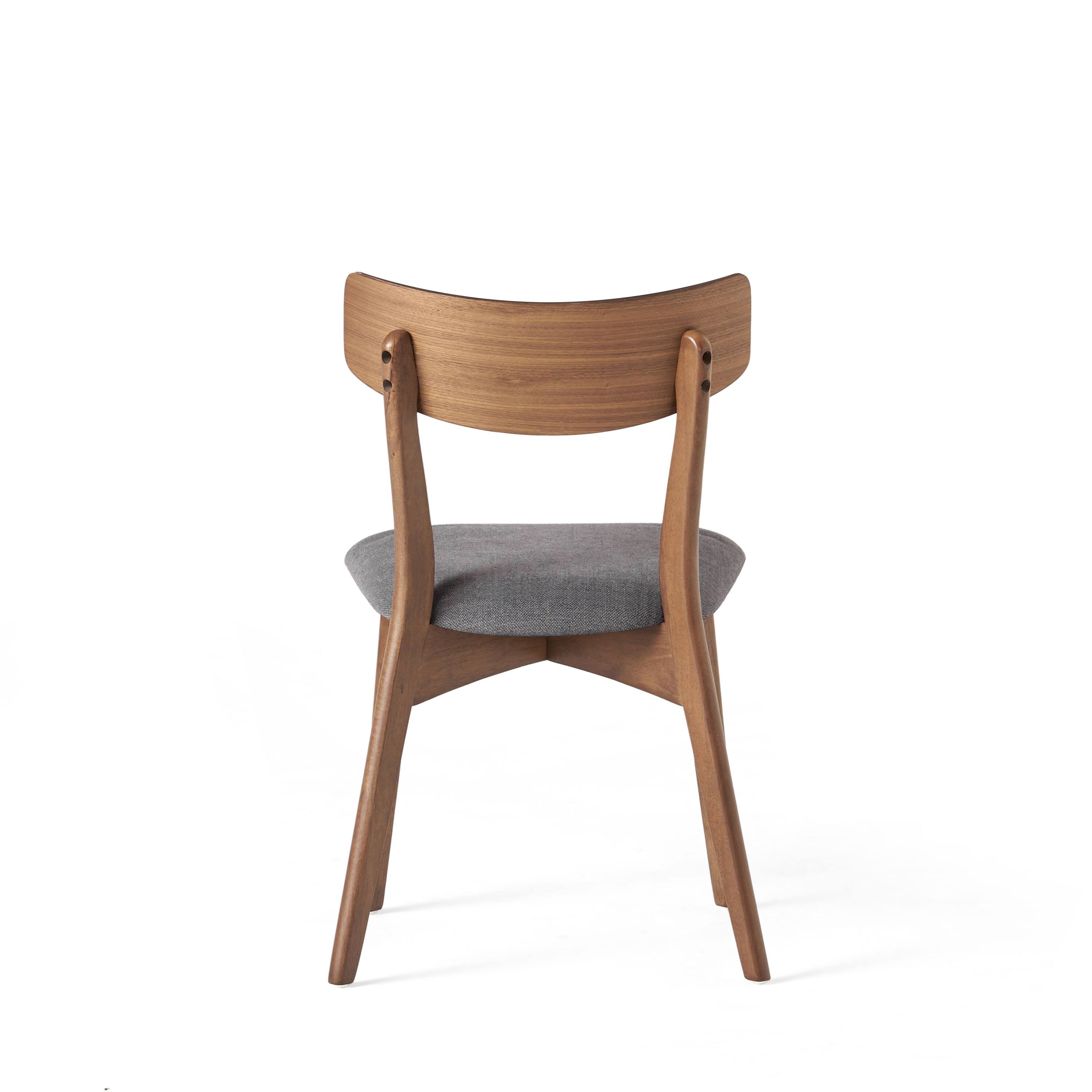 Alt View 5. Lirago - 20 Inch Mid Century Dining Chairs Set of 2 Walnut Finished Frame Upholstery - DARK GREY.