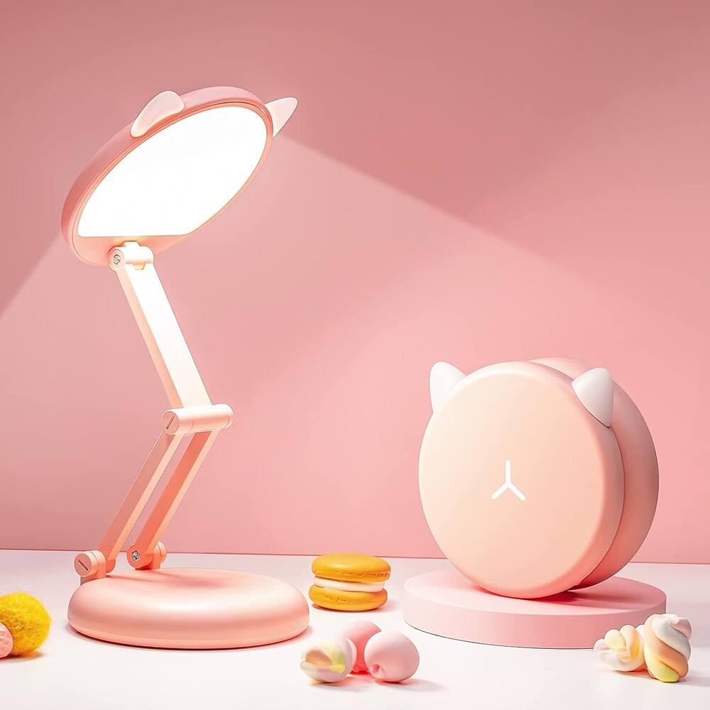 Front. Schertz - Cute Cat Desk Lamp – Foldable, Rechargeable, Dimmable, Portable.