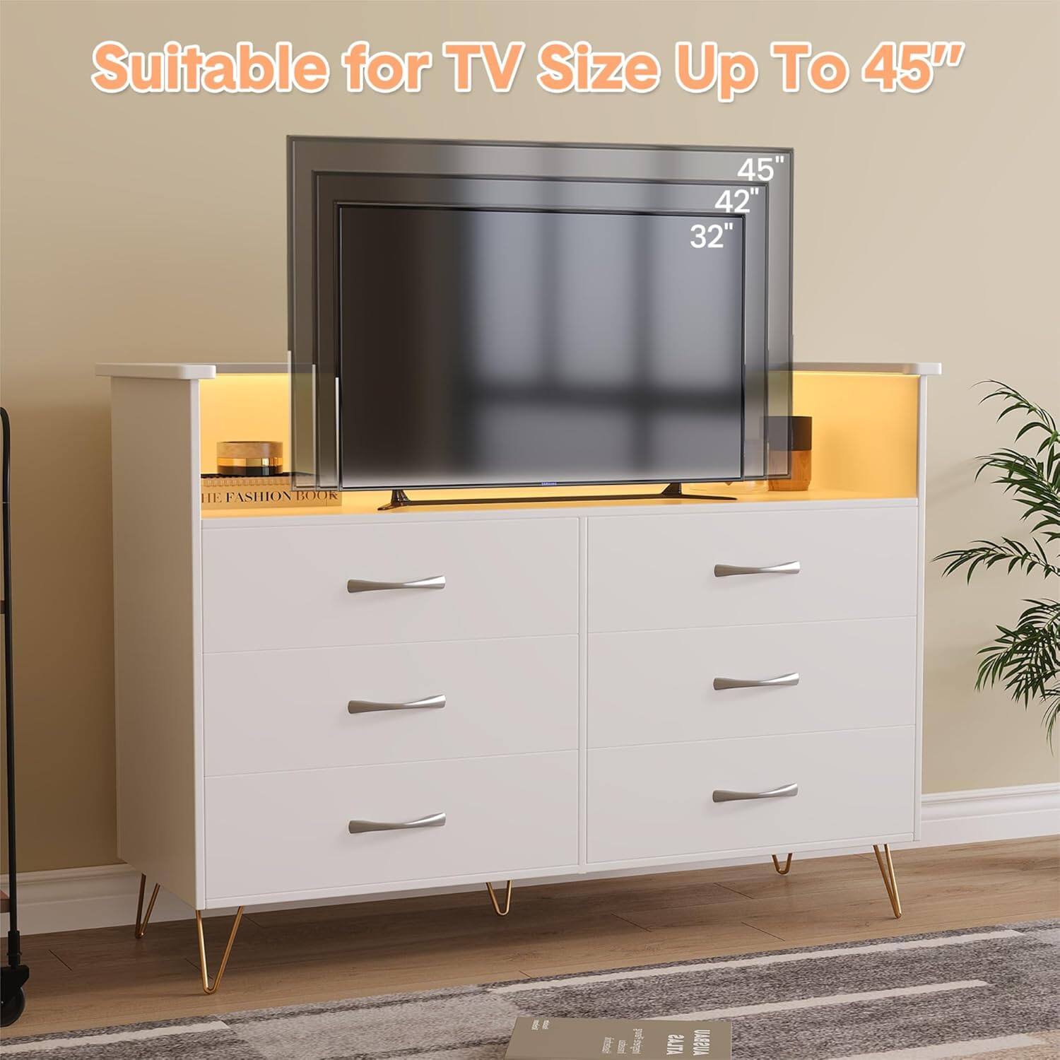 Suitable for TV Size Up To 45"  
45"  
42"  
32"