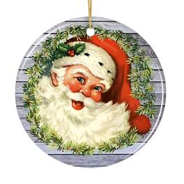 OrnamentallyYou - Victorian Santa Round Christmas Ornament Version 1 - Multi-colored