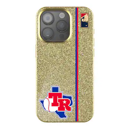 Front. Keyscaper - Gold Texas Rangers iPhone Bling Case - 14 - Gold.