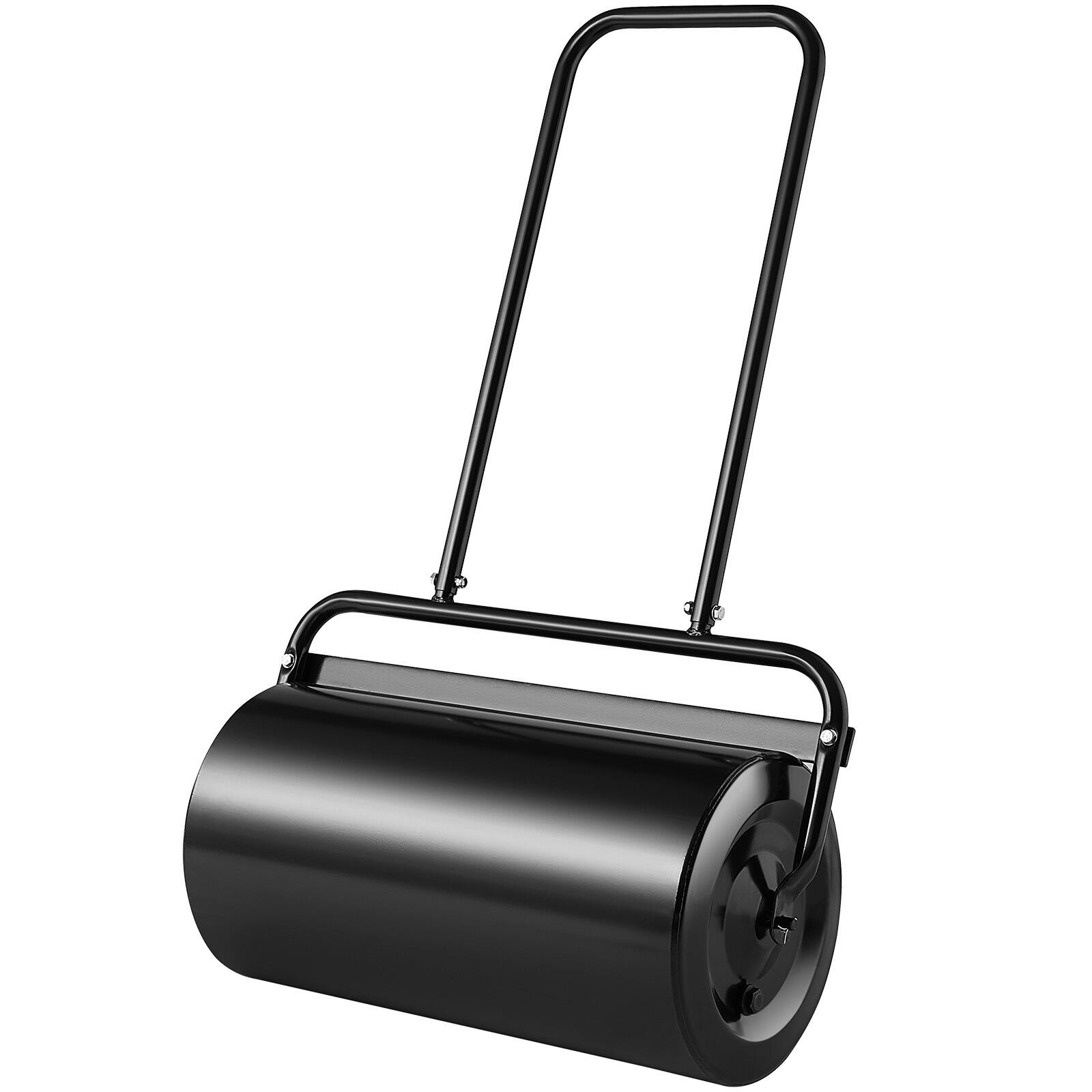 Front. VEVOR - Lawn Roller, 13 Gallon Sand/Water Filled Yard Roller, Steel Sod Roller with Easy-turn Plug and U-Shaped Ergonomic Handle - Black.