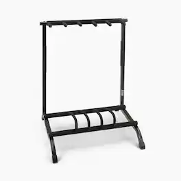 On Stage Stands - On-Stage GS7561 Five-Space Foldable Multi-Guitar Rack (Storage and Display for 5 Acoustic, Electric, and Bass Guitars - Black