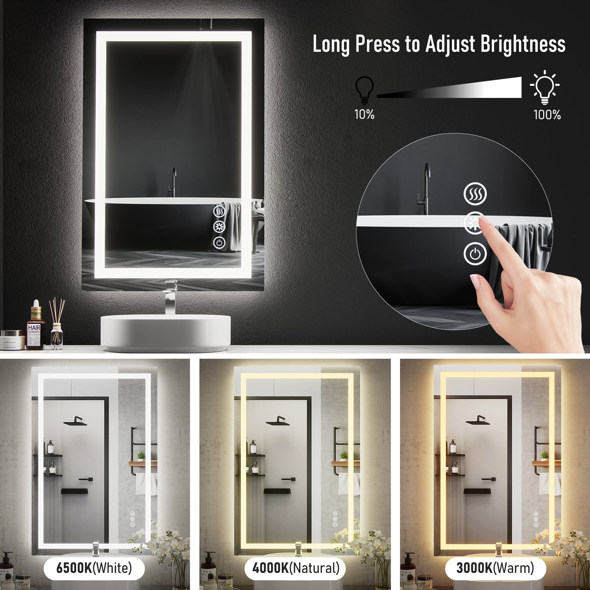 Long Press to Adjust Brightness 10% 100%  
HAM Vddan  
6500K (White)  
4000K (Natural)  
3000K (Warm)