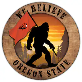 Fan Creations - Oregon State Beavers 12'' We Believe Bigfoot Circle Sign - Multicolor